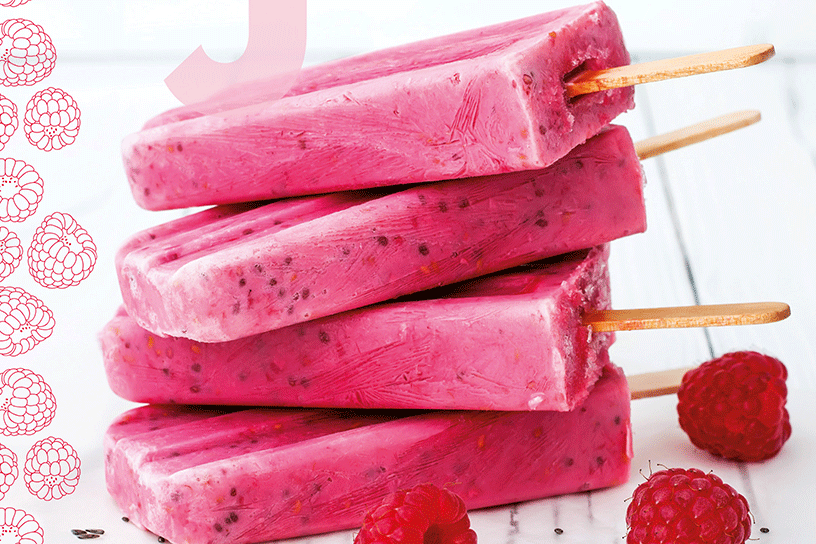 4 roze waterijsjes op elkaar gestapeld